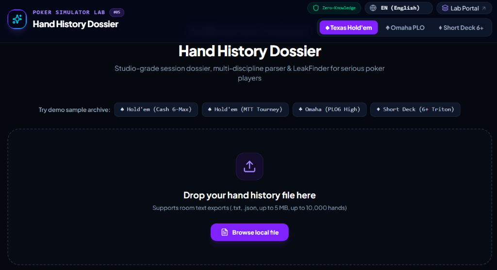 Hand History Dossier product preview